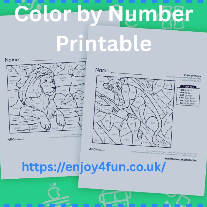 Color by Number Printable A Fun and Educational Activity for All Ages
