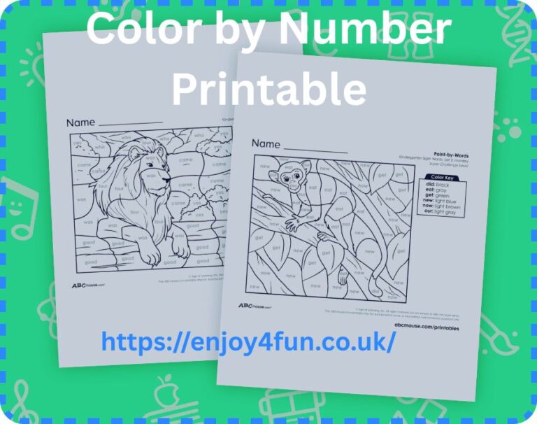 Color by Number Printable A Fun and Educational Activity for All Ages